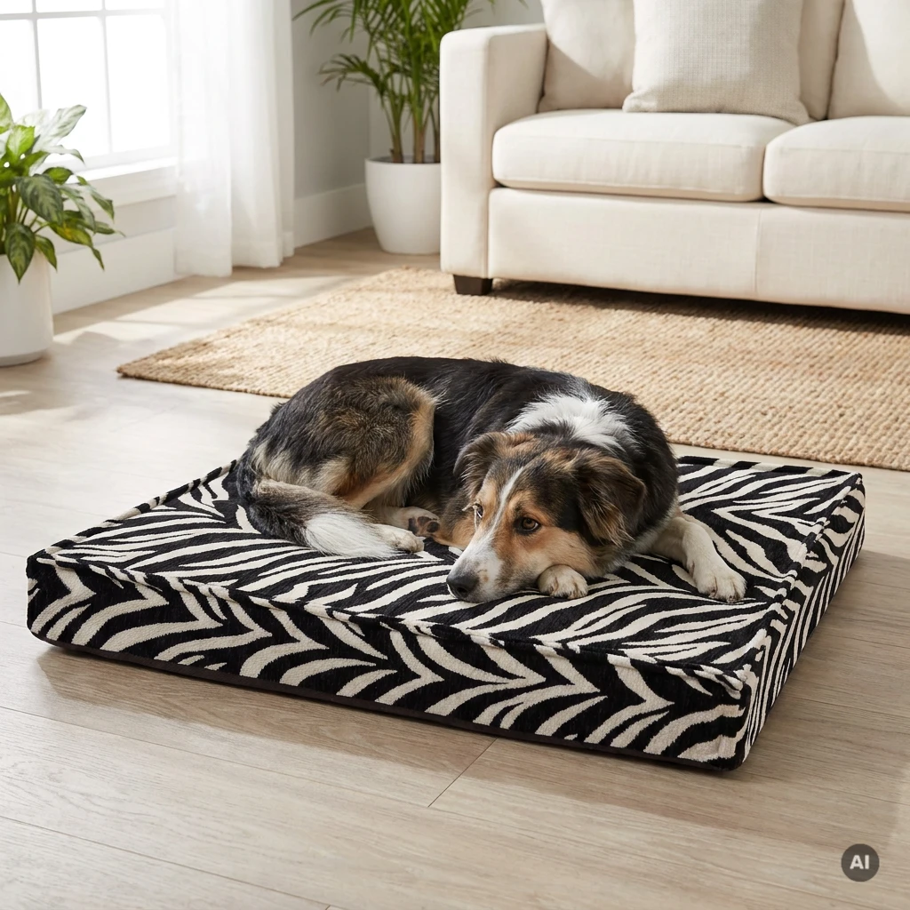 Prostokątne legowisko LoungePad 100x70 cm Zebra